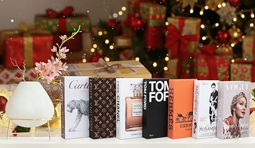 Miniatura 9 de LUXE LARGE  4 libros decorativos de imitación para decoración del hogar  No libros reales  Decoración de mesa auxiliar, estilo estante y piezas de