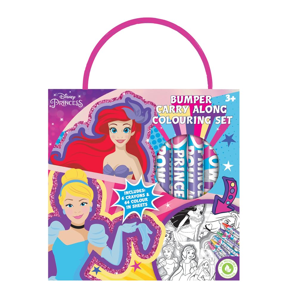 Design Group Pink Creative Kids Craft Set Disney Princess Bumper Carry Along,
