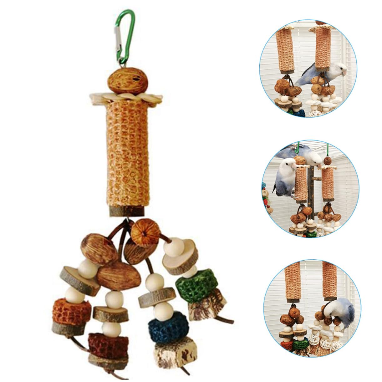 COLLBATH 4 Stücke Unterhaltsam Papagei Spielzeug Spaß Kauen Vogel Zubehör Für Robust Sittich Spielzeug Haken Für Einfach Auszusetzen