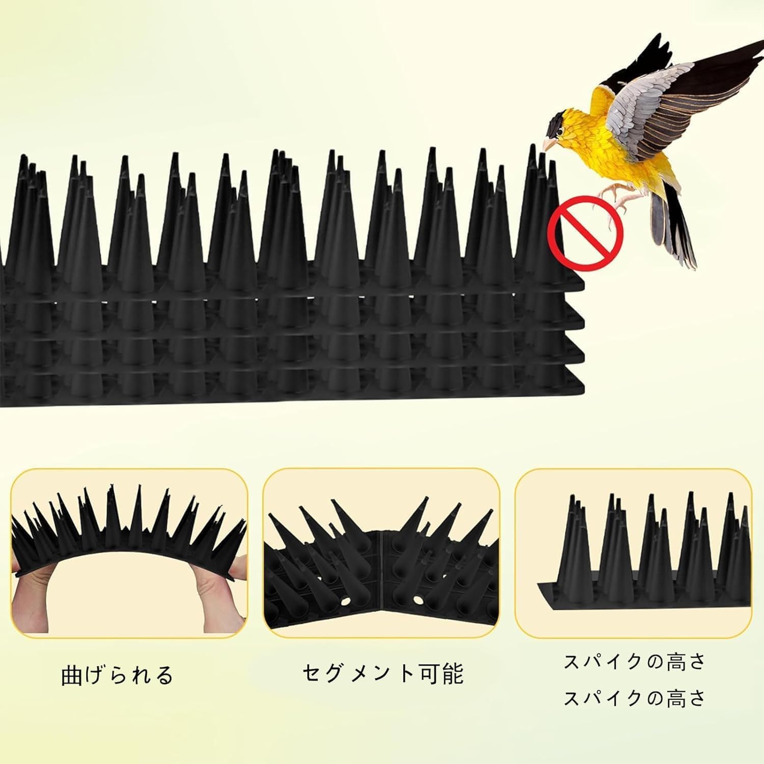 Amazon | 鳥よけグッズ 高3.7cmとげマッ 侵入を防ぎ 鳥除けト鳩よけ