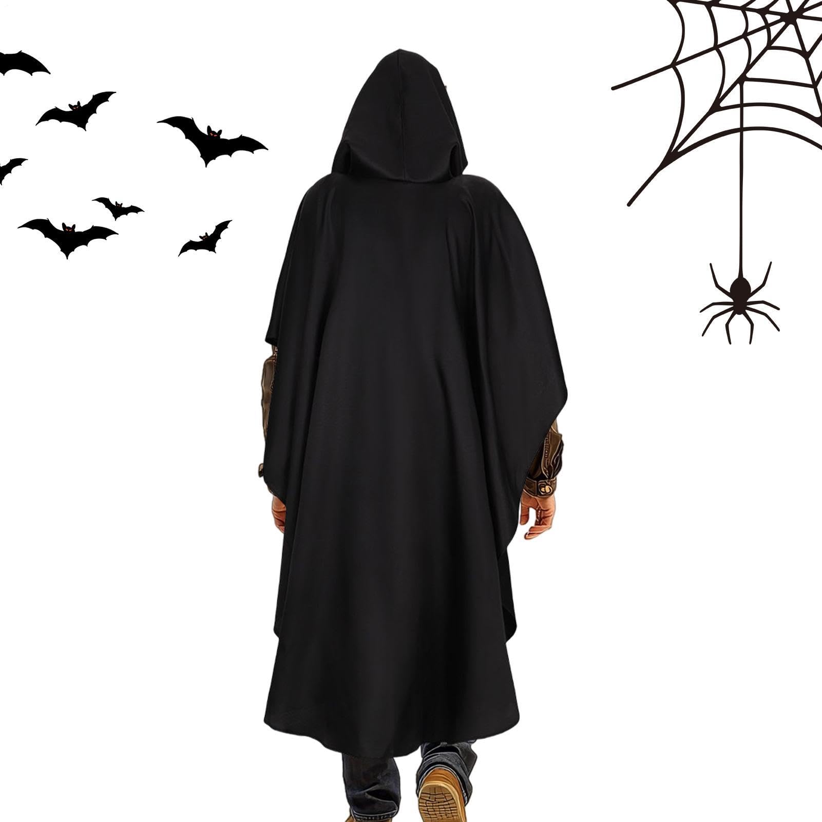 Capa de Halloween con capucha reutilizable para cosplay y fiestas de carnaval medieval 8