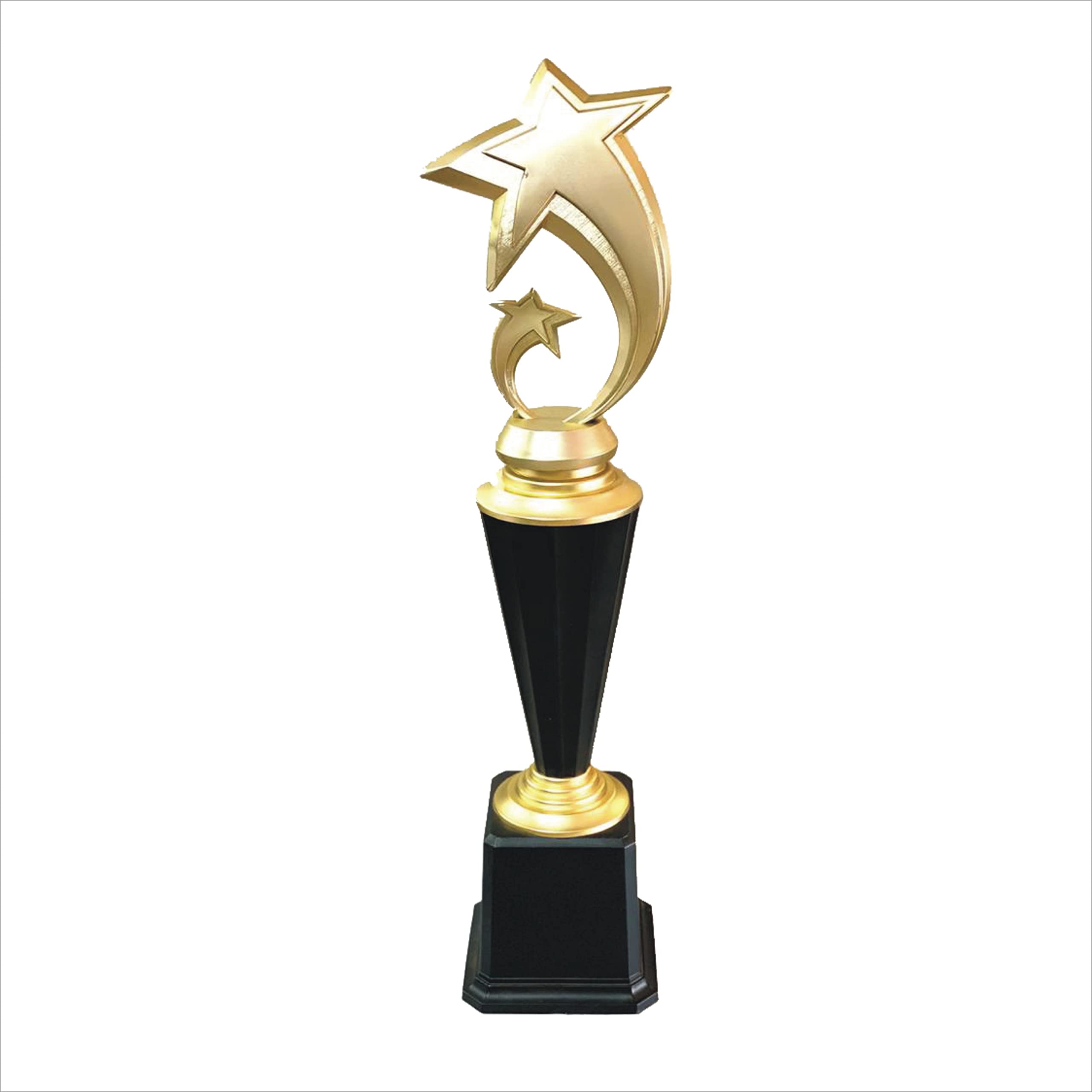 TROPHY JUNCTION Metallic Fiber Twin Star Trophy Black Base PF 360C 13 inch (Gold and Black) (B0946SPX6N) Amazon Price History, Amazon Price Tracker