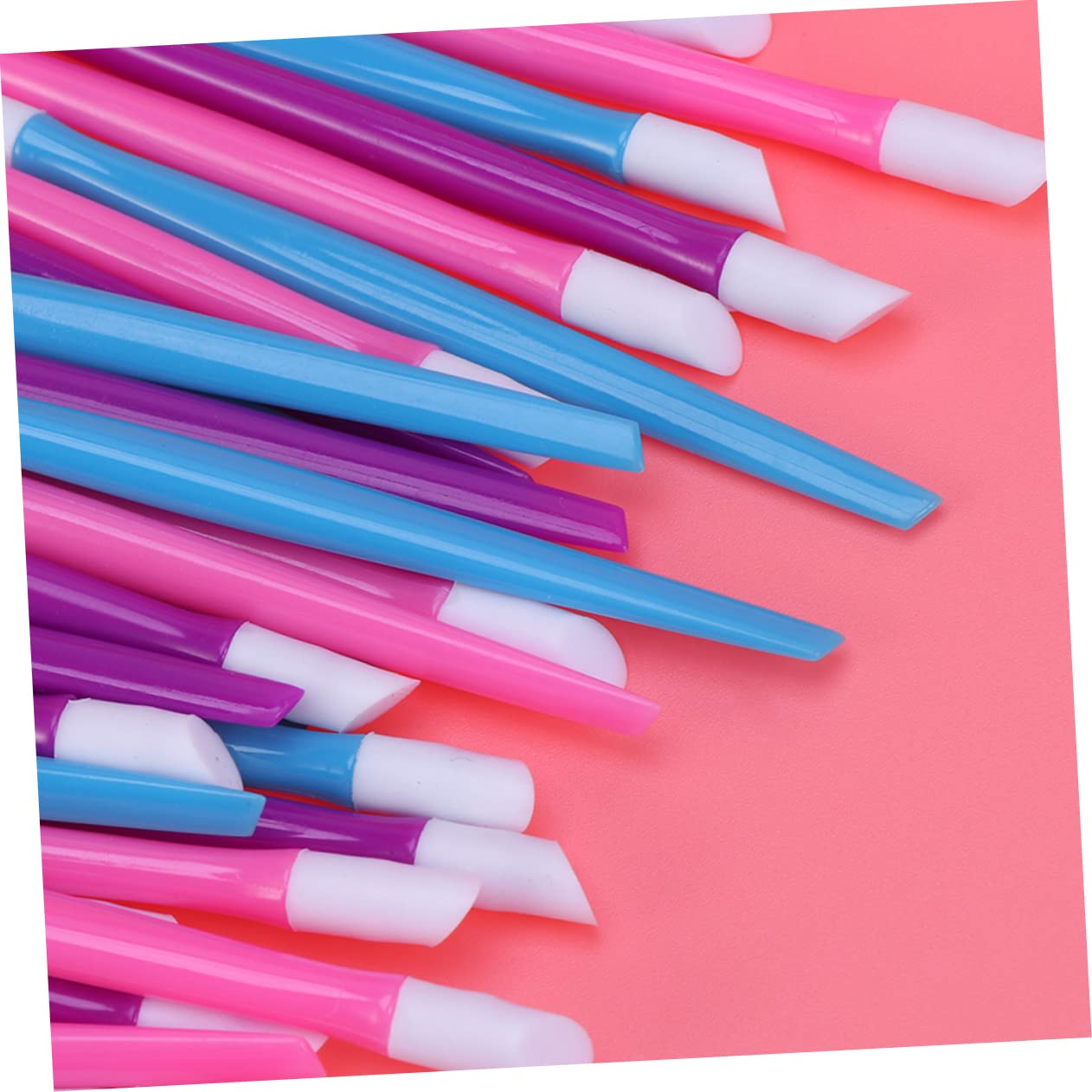 Ipetboom 72pcs Professional Nail Art Cleaning Supplies Plastic Cuticle Pusher Easy to Carry Manicure Tool for Levels