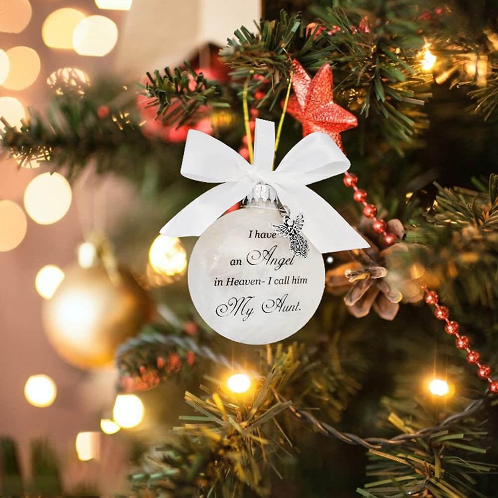 Bolas De árbol De Navidad, Adorno Conmemorativo, Bola De Plumas, Ángel En El Cielo, Adorno Conmemorativo, árbol De Navidad Colgante En Memoria De Mamá Y Papá - AliExprs 15