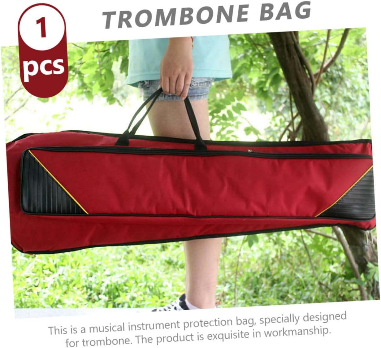 Sosoport 1pc Portable Trombone Storage Bag Oxford Case for Musical Instrument Red
