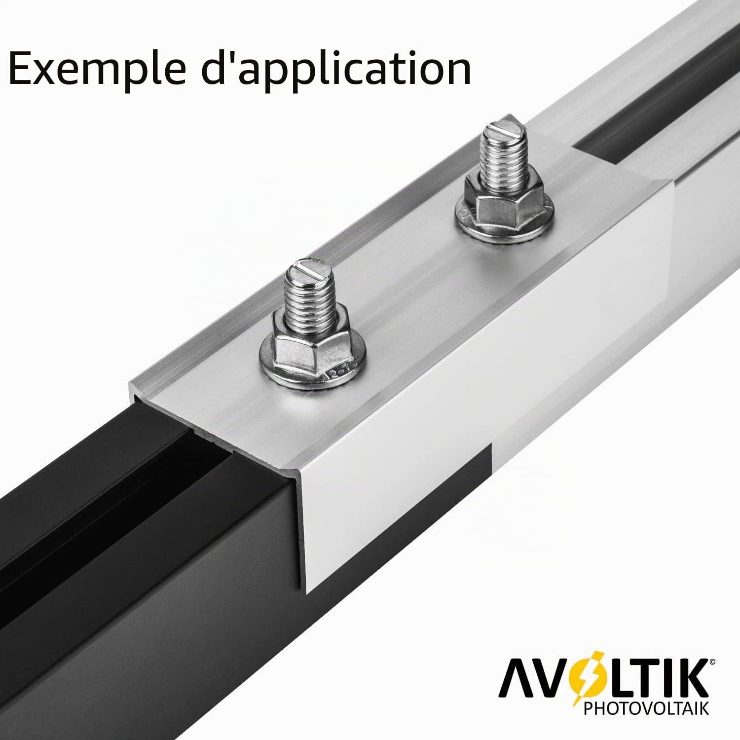 Avoltik Lot de 4 raccords profilés en C en aluminium 40 x 40 mm pour rails PV | Connecteur de rail pour panneaux solaires photovoltaïques | Avec vis | Argenté