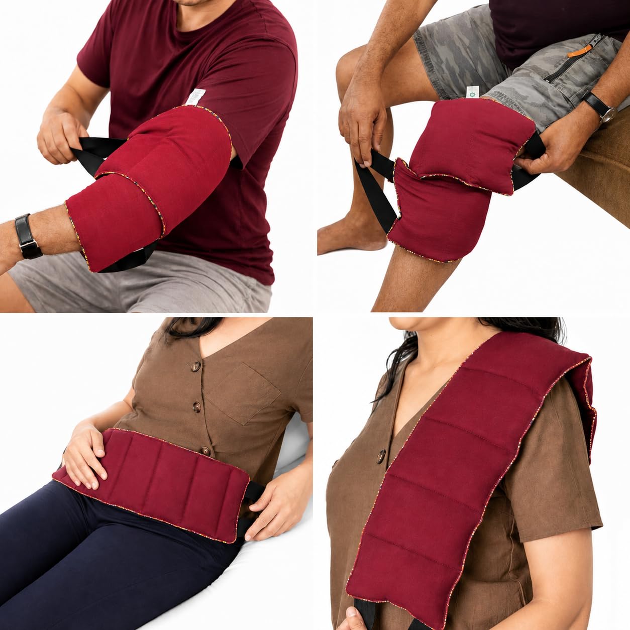Heating Pad Spine, Back, Shoulder & Knee Pain Relief | Handmade Multipurpose Hot & Cold Therapy Pack with Seeds & Essential Oils | Microwaveable, in (Assorted Colours) Eco-Friendly, Plastic & Chemical-Free-image-17