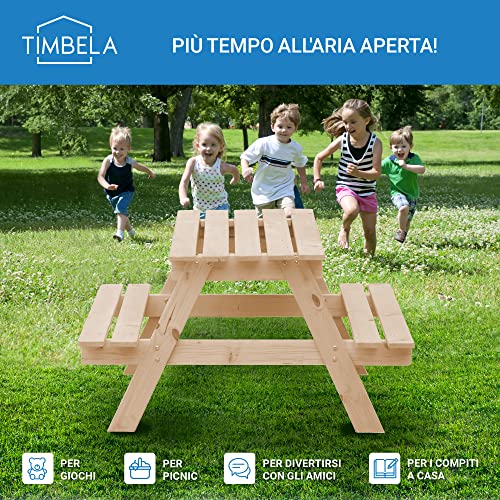 Tavolo da picnic per bambini in legno con