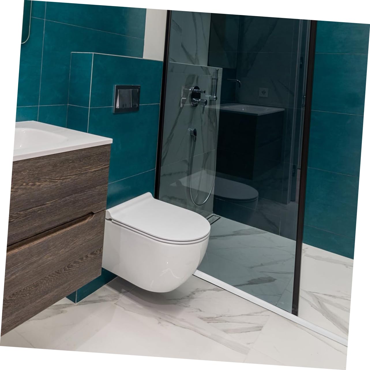 DIYEAH 2pcs Shower Threshold Water Dam Shower Door Seal Self-Adhesive Splash Barrier Waterproof for Bathroom