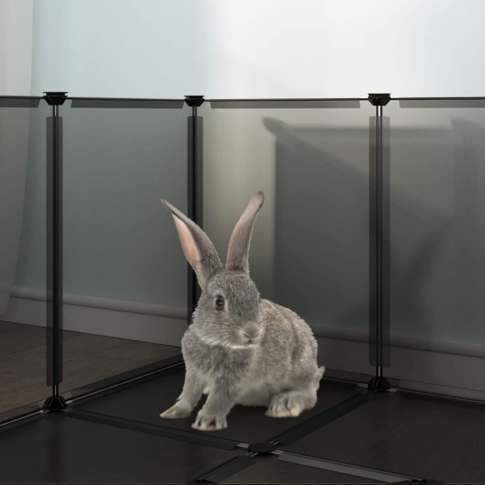 ShGaxin Klatka dla małych zwierząt Czarny PP i stal 144 x 74 x 46,5 cm, klatki dla królików, klatka dla chomika, klatka dla kotów, klatka szynszyla, obudowa dla królika