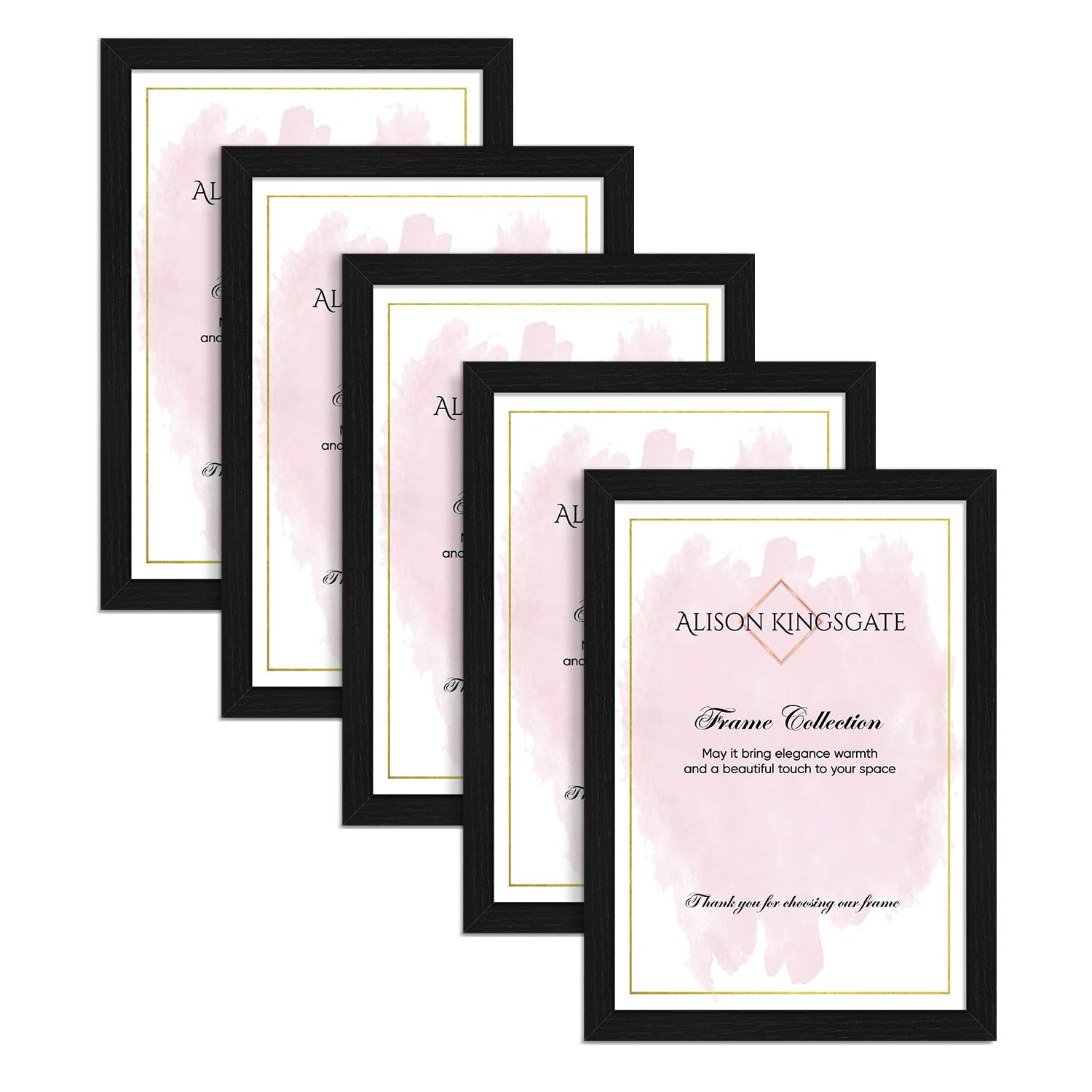 Alison Kingsgate Black Picture Frame for Photos 90X60CM - Pack of 5