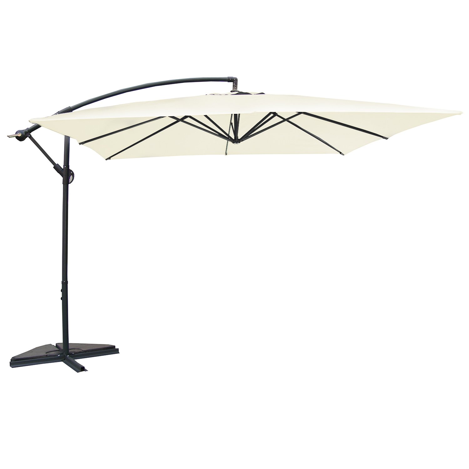 CONCEPT USINE Parasol Déporté Inclinable SOLENZARA Carré Écru 3x3 m