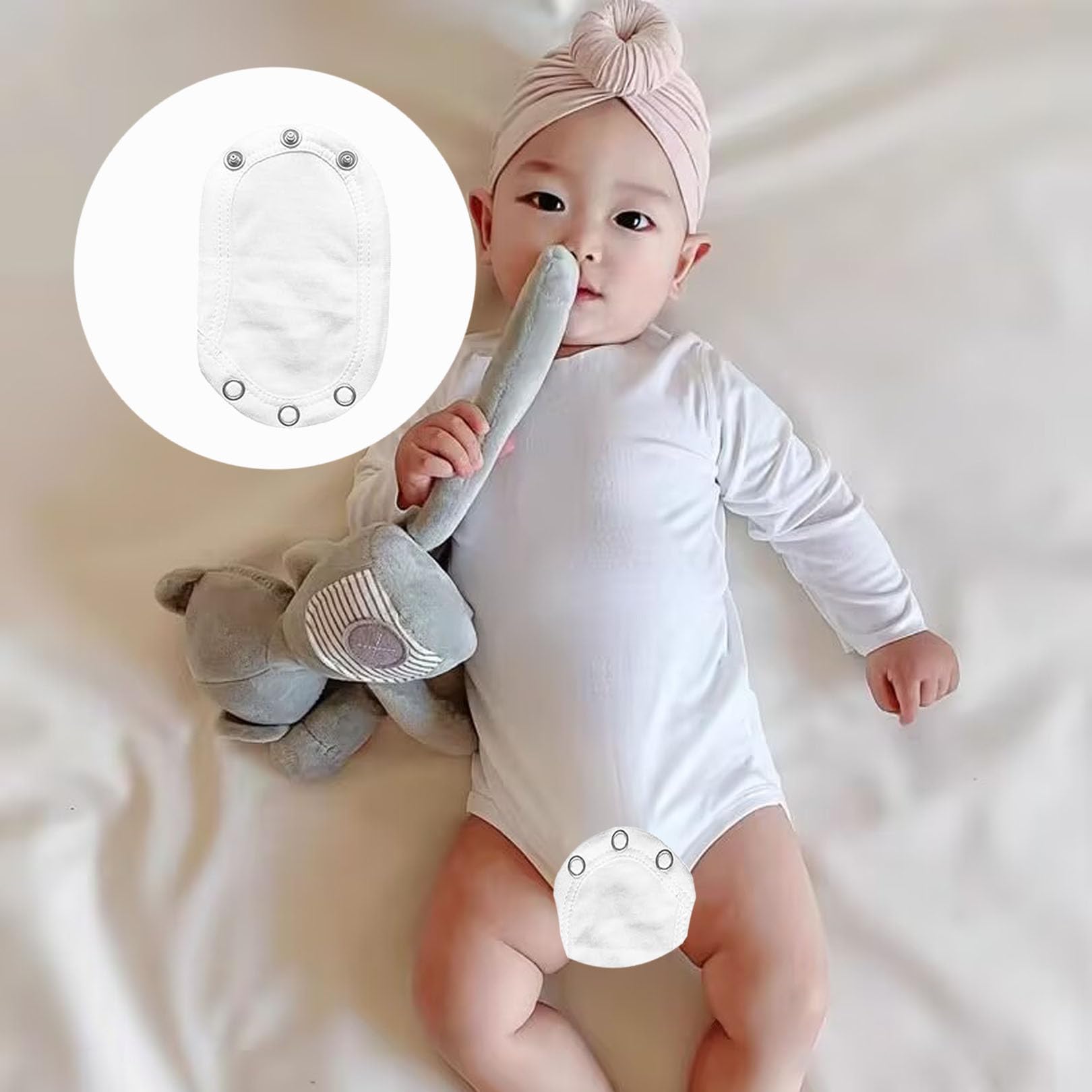 4 Stücke Bodyverlängerung,Bequem Body Verlängerung,Baumwollmaterial,Body Verlängerung,Einstellbare Bodysuit Extender,Universal Verlängerungen,Geeignet für Verlängerung (Weiß)