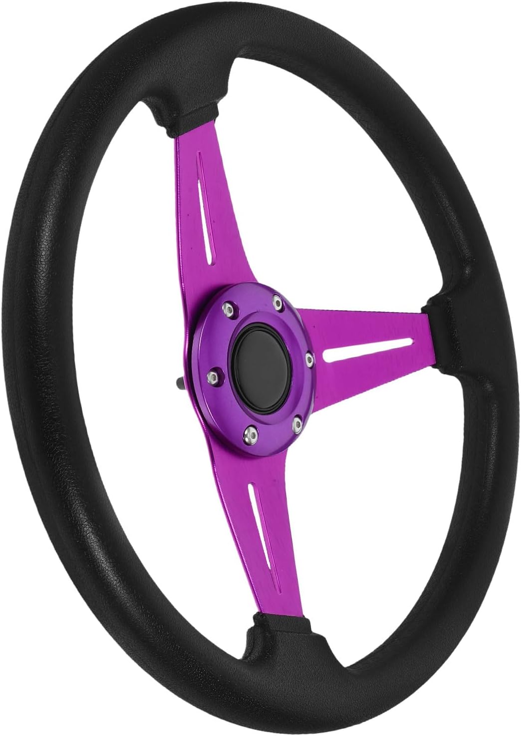 Racing Steering Wheel for Golf Carts and Utvs, Aluminum Alloy PU Grip