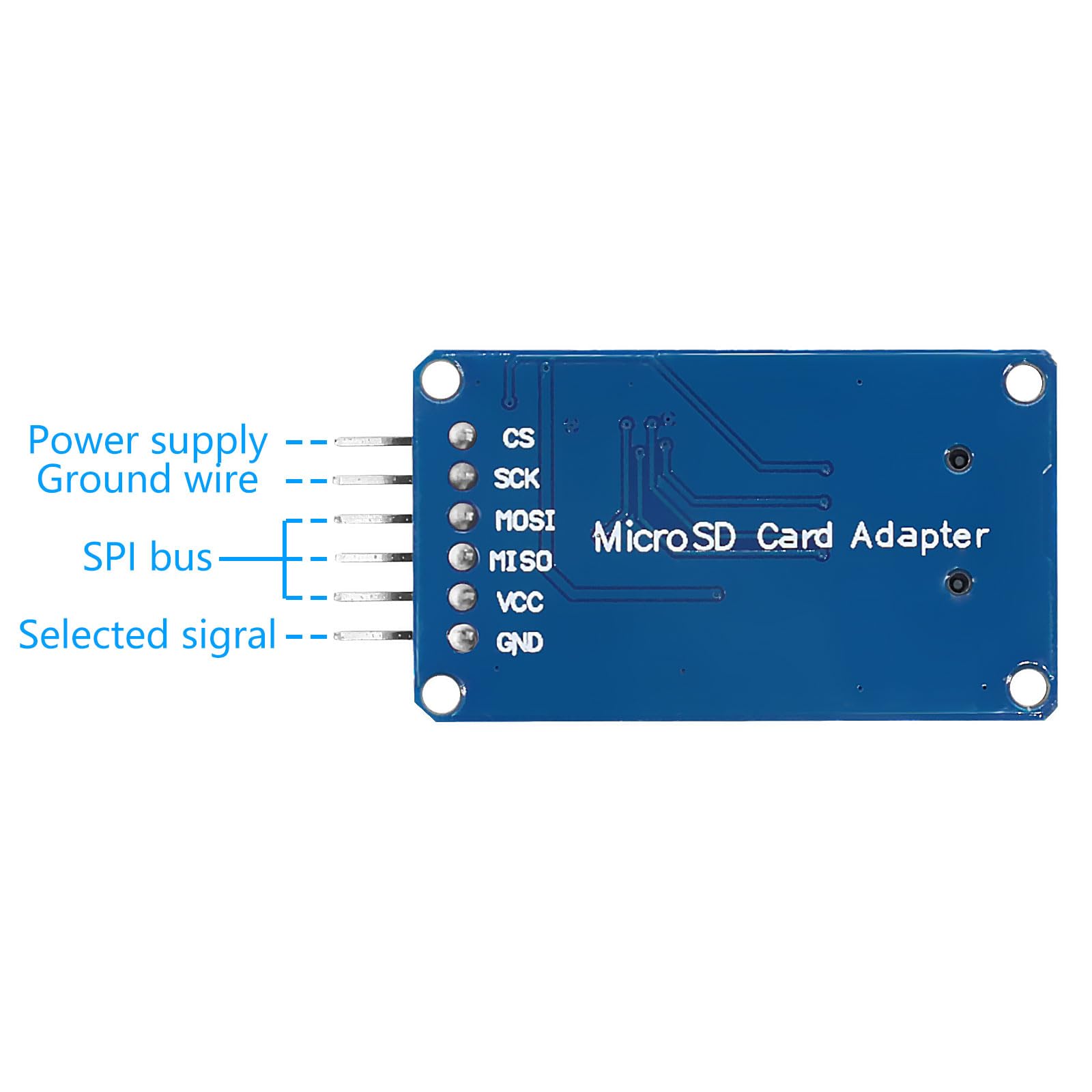 Module de carte Micro SD TF - Lecteur de carte SPI - Micro mémoire SD TF - Module de lecteur de carte mémoire avec puce de conversion de niveau pour Arduino (6 pièces)