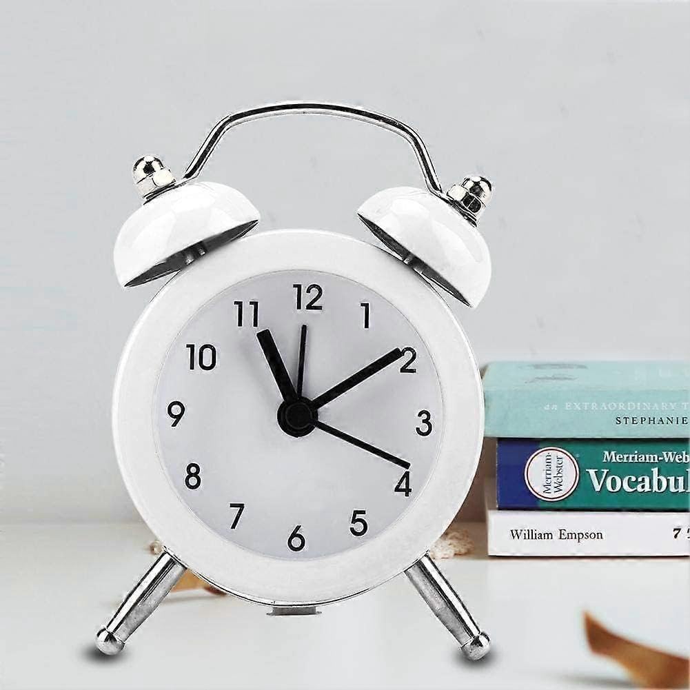 JOYHAPPST Dww-(Blanc) Bell Rveil 3 pouces Portable la mode Mini horloge numrique en mtal avec piles Exquis Student Home