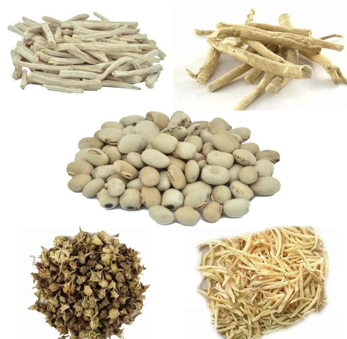 AyuZen Ashwagnadha, Shatavari, Safed Musli, Kaunch Beej, Gokhru (Whole/sabut) Combo 250 gm (50 gm each)