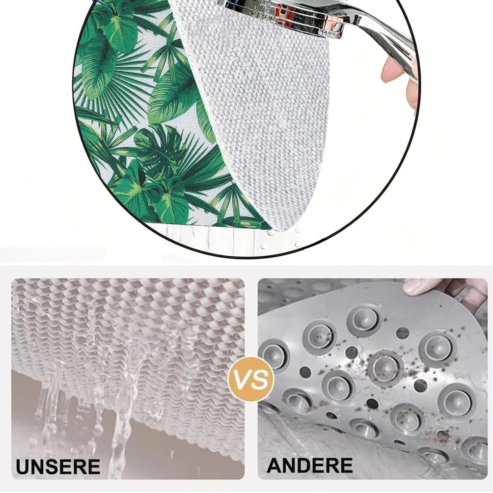Badematte rutschfest 80X80 cm Duschmatte rutschfest PVC Luffa Material Weich Komfort ohne Saugnäpfe mit Ablaufloch Duschteppich für Badezimmer Duschkabine