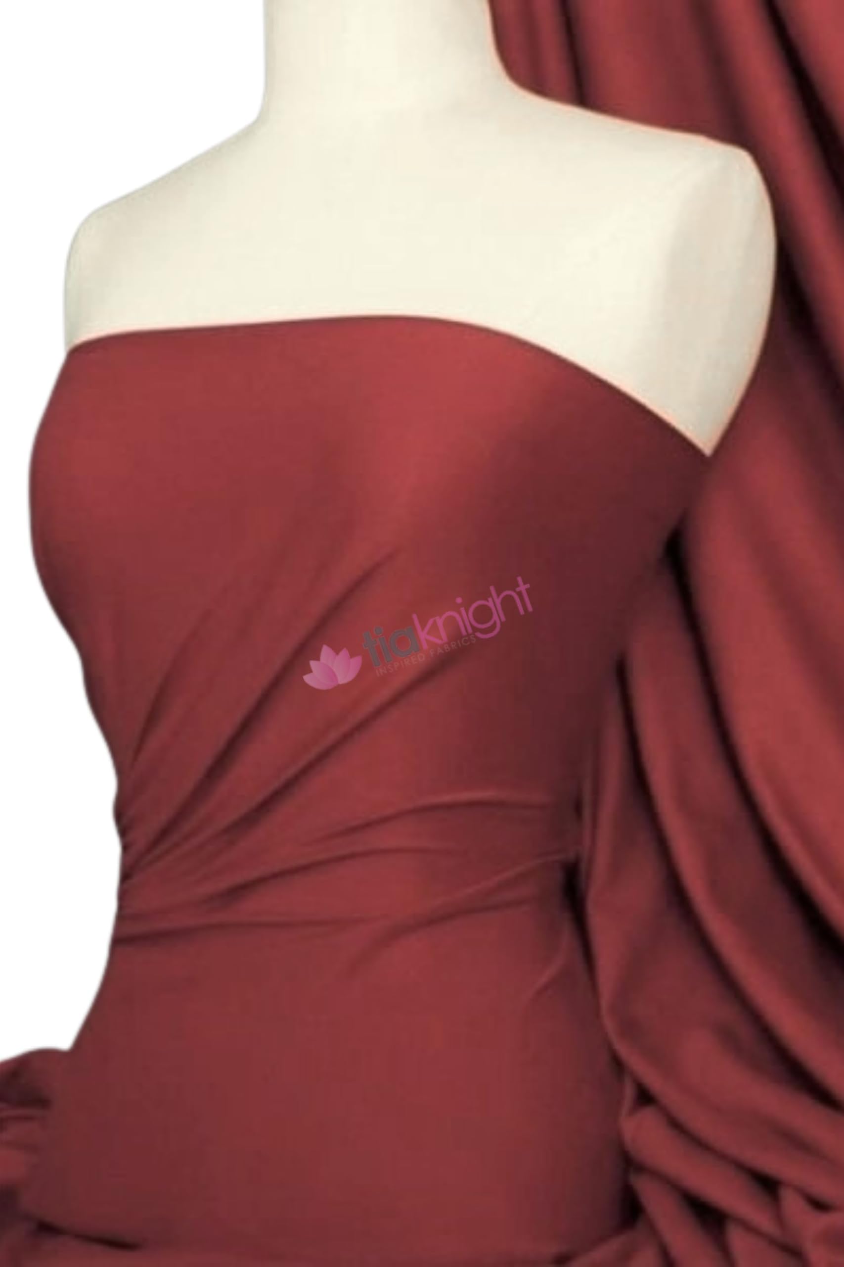 Tia Knight Maroon 100% Cotton Single Jersey Fabric | Soft Stretch T-Shirt Material | Over 50 Colours | Oeko-Tex Certified | Same Day Dispatch | By (Maroon)