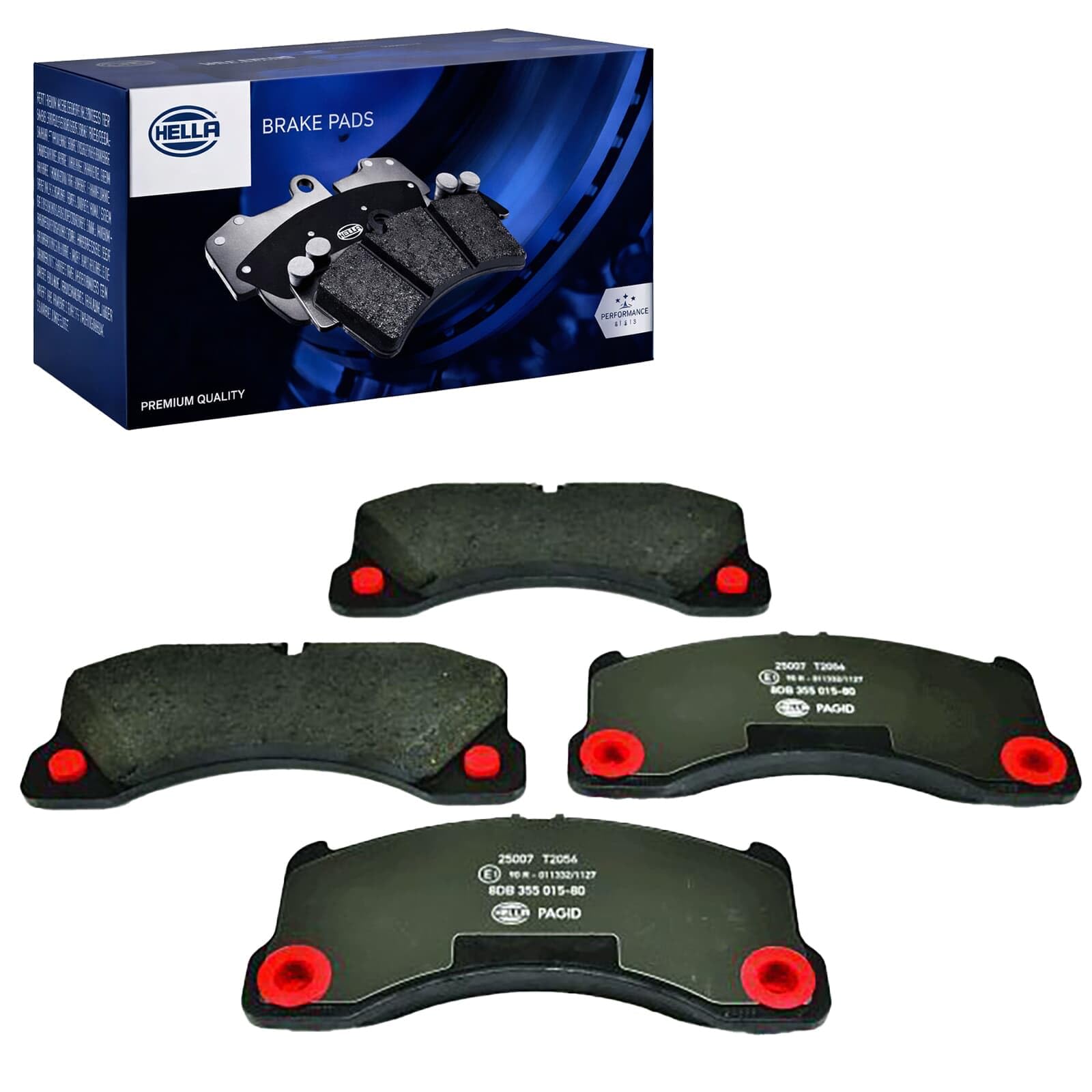 HELLA PAGID 8DB 355 015-801 Zestaw klocków hamulcowych - T2056 - Grubość: 17.1[mm] - System hamulcowy: Brembo - przygotowany dla wskaźnika zużycia - dla m. in. PORSCHE / VOLKSWAGEN