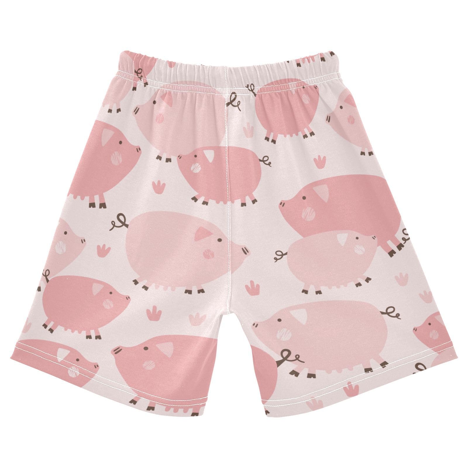 susiyo Sweet Fat Pig Unisex Babies' Cotton Pull-On Shorts Boys Graphic Print Shorts Casual Summer Shorts with Drawstring