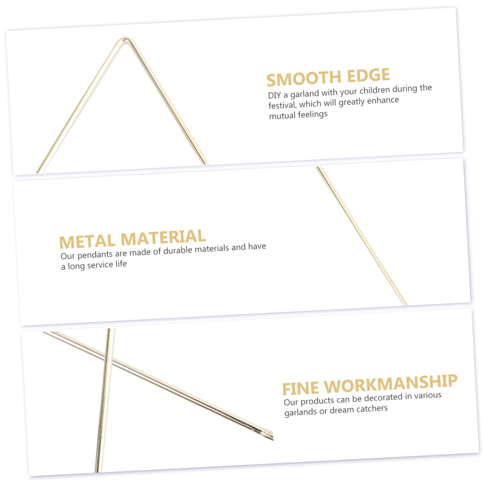 Cabilock 6pcs Handmade Wreath Frames Decorative for Crafts Dream Catchers Macrame and Garland Decoration Elegant Golden Finish