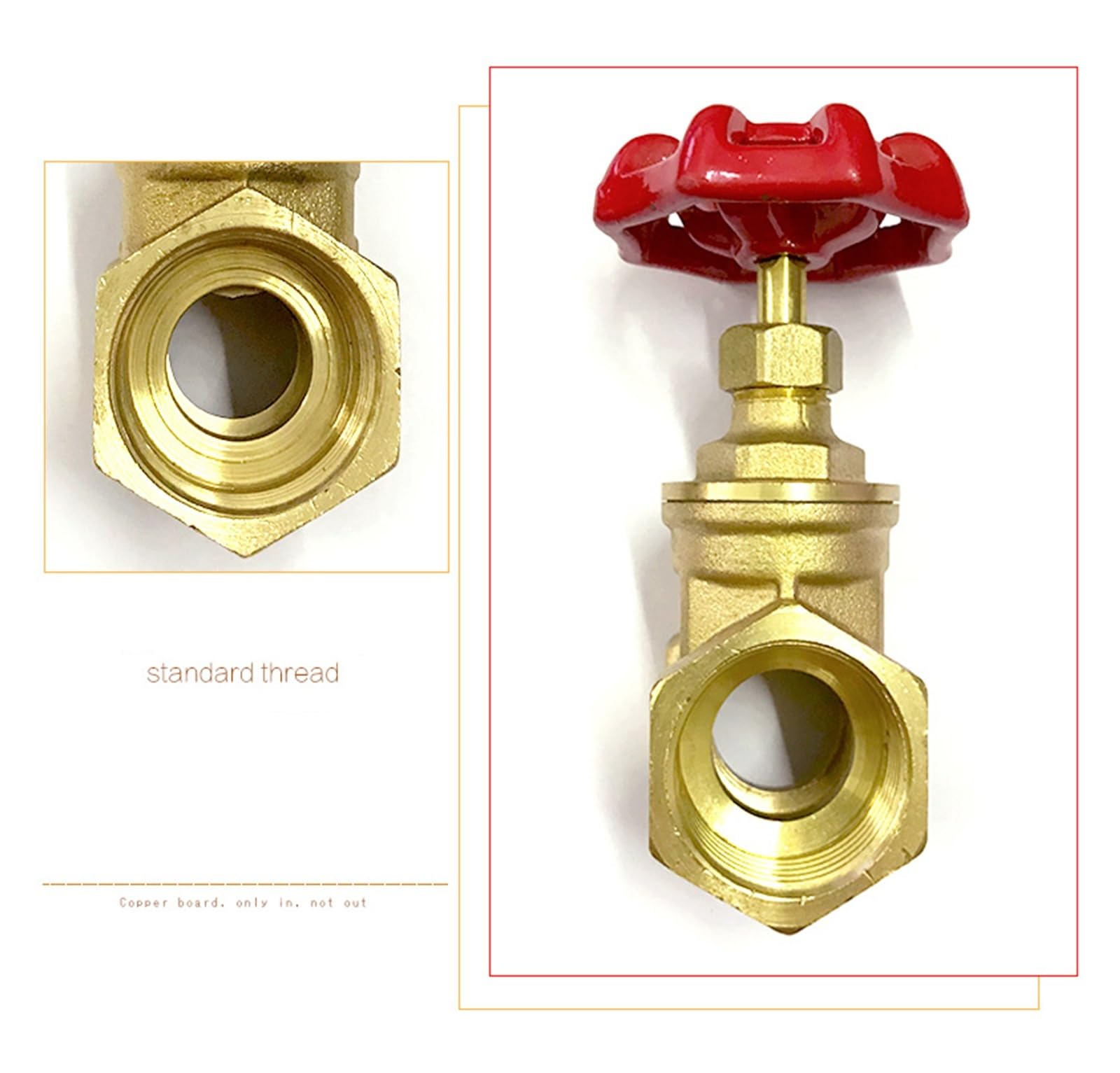 Válvula de control 1/2 "3/4" 1 "2" 3 "4" válvula de compuerta de latón válvula de conmutación válvula de agua válvula de de rosca interna para un control preciso(4")