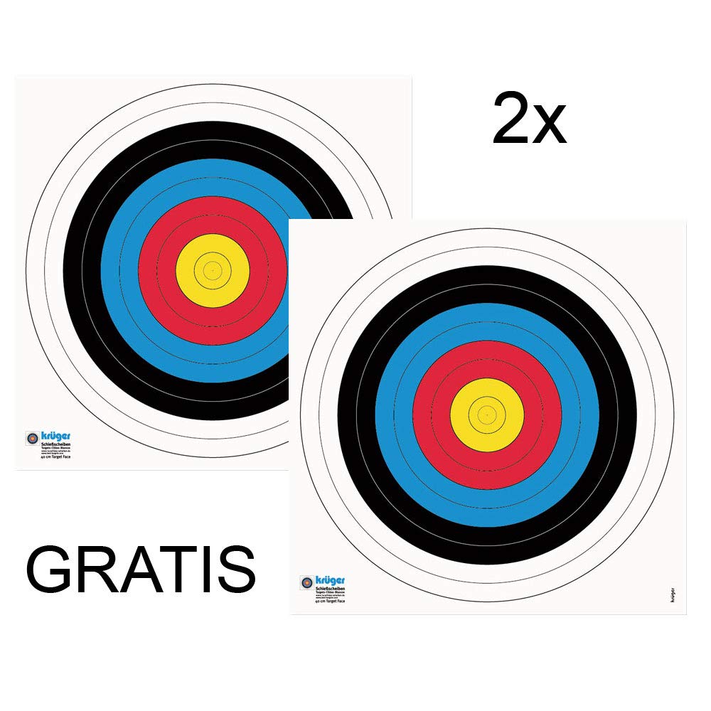 YATE Bogenschießen Zielscheibe Polimix 60cm x 60cm x 9cm bis 30 lbs (Pfund) Bogensport Bogenschießscheibe Bogenzielscheibe mit 2 Scheibenauflagen 40cmx40cm Indoor & Outdoor