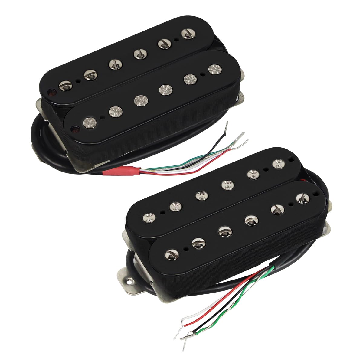 FLEOR Alnico 5 klassischer Ton Humbucker-Tonabnehmer-Set Hals- und Steg-Tonabnehmer 14-15k für E-Gitarre, Schwarz