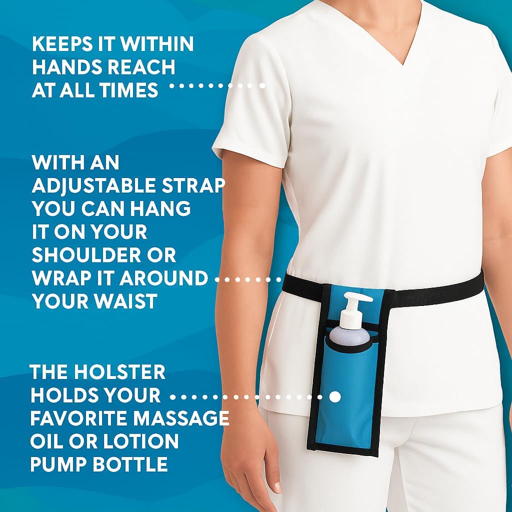 Royal Massage Oil Bottle Holster with Adjustable Strap – Hands-Free Waist or Shoulder Pouch for Therapists – Fits Most Pump Bottles – 8 Color Options - Bottle Not Included (Gray) image 2