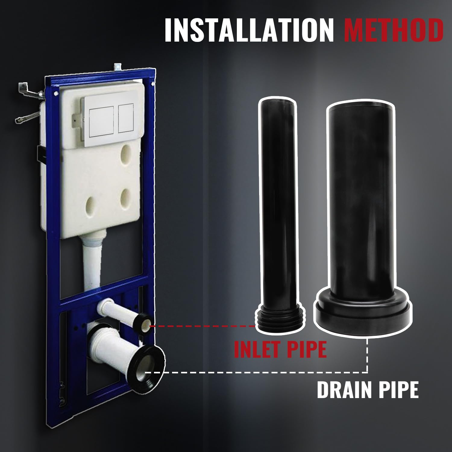 Juego de conectores para tanque de inodoro con tubos extendidos, compatible con Geberit 152.441.46.1, piezas de repuesto para inodoro con material HDPE, fácil instalación