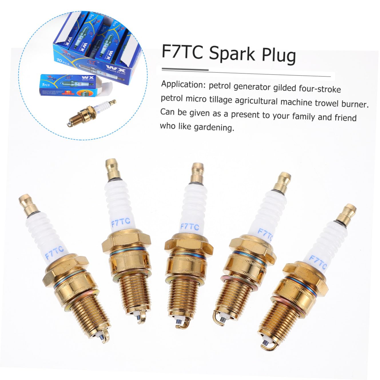Cabilock 10 Bujías de Repuesto para Generador de Gasolina y Maquinaria Agrícola Compatibles Motores de 4 Tiempos Fabricadas Materiales Duraderos Ideales para Equipos de Jardinería y