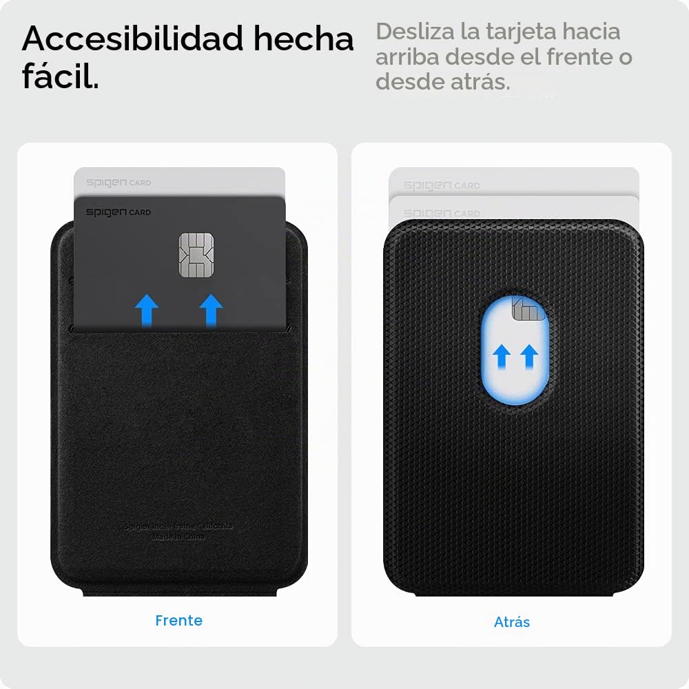 Spigen Cartera MagSafe Smart Fold MagFit Tarjetero Magnético Compatible con iPhone 17/16/15/14/13/12 MagSafe Wallet - Negro