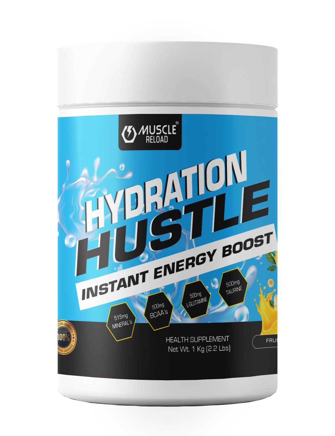 MRN Extreme Energy Hydration Hustle – Instant Energy Drink Powder – 1kg | With BCAA, Electrolytes, L-Glutamine, Taurine – Rehydration & Performance Booster (Fruit Punch)-image-46