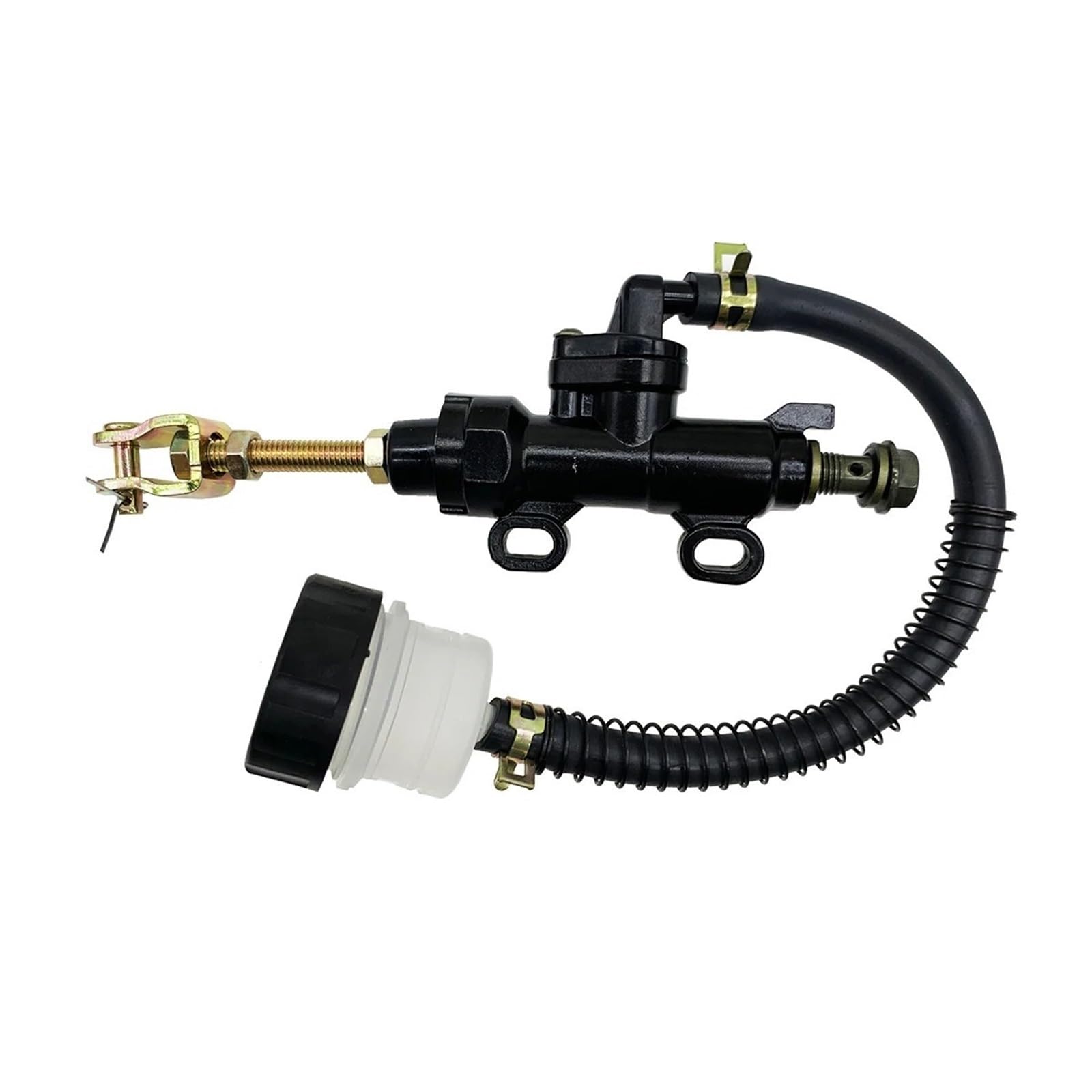 Kvswbre Black Motorcycle Rear Brake Pump Universal Motorcycle One-Line Pump Rear Brake Foot Hydraulic Master Oil Cylinder Refit(Black)