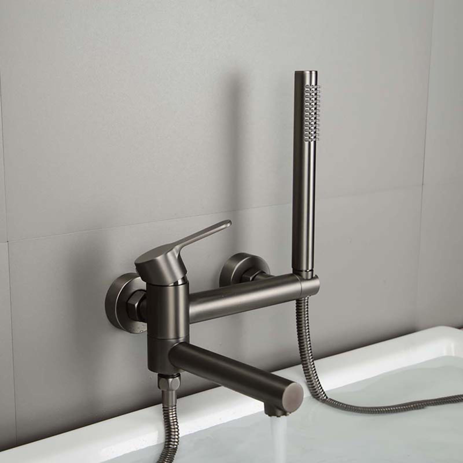 Mitigeur mural pour baignoire blanc avec accessoire de douche complet - 6