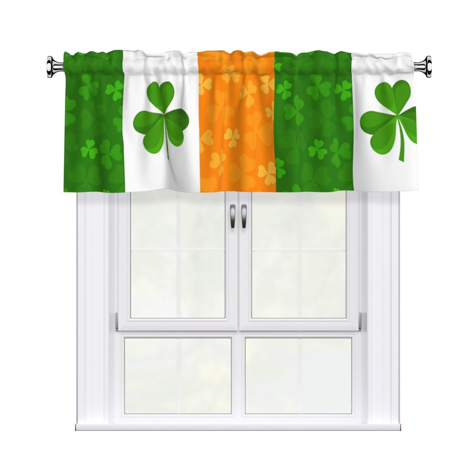 HJFCZH irish flag Prints Durable Window Layer – 54x18 Inch 100% Polyester Peach Skin Valance for Long-Lasting Style