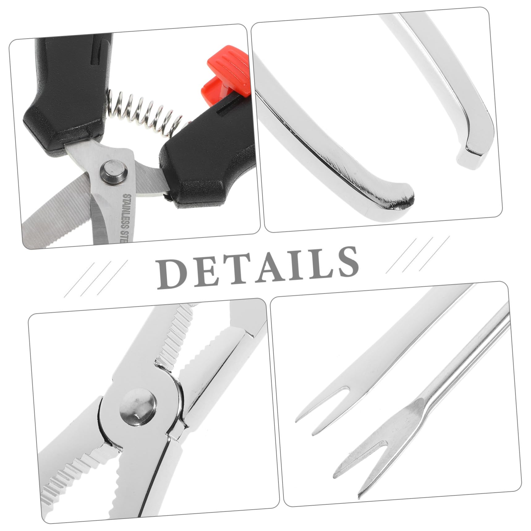 GARVALON Set di 8 Strumenti per Crostacei Pinza per Crostacei in Acciaio Inox, per Aprire Gusci di Granchio e Frutti di Mare Durante Pasto