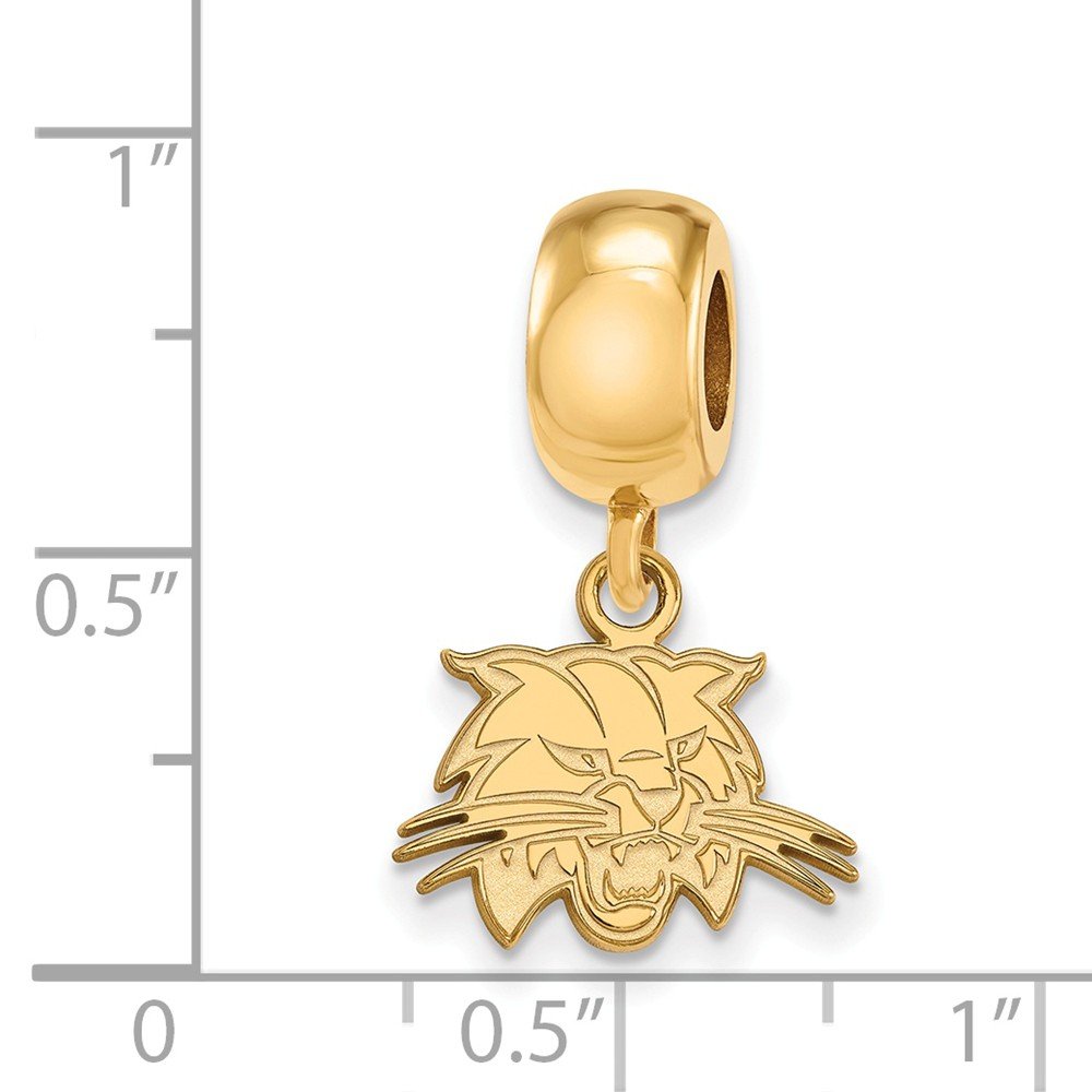 Ohio Extra Small (3/8 Inch) Dangle Bead Charm (Gold Plated)