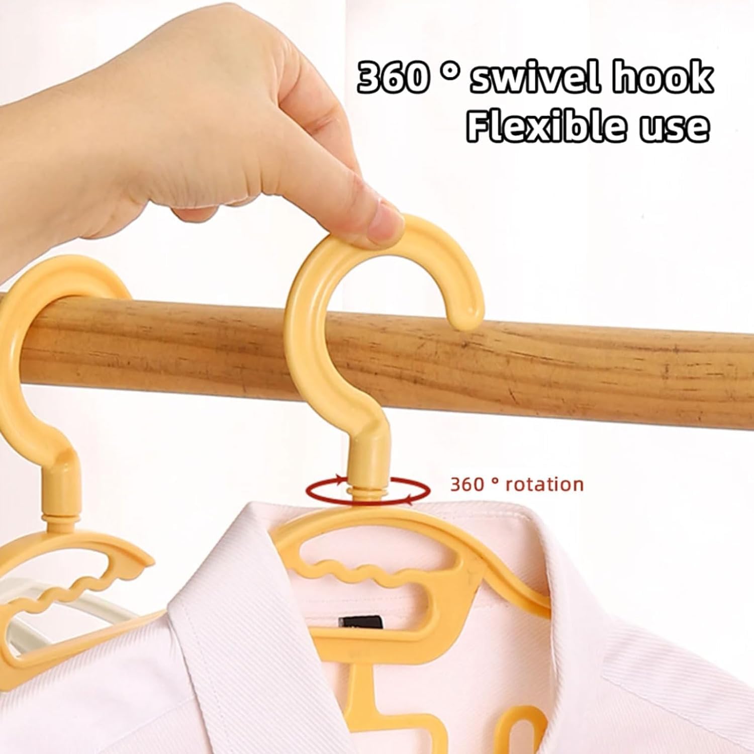 Kleiderbügel Rockbügel 10 Stück Kunststoff Platzsparende T-Shirt Kleiderbügel Rack Weste Unterwäsche Mit Hosenstange Für Anzug, Kleid, Hose Hosenkleiderbuegel(Yellow)