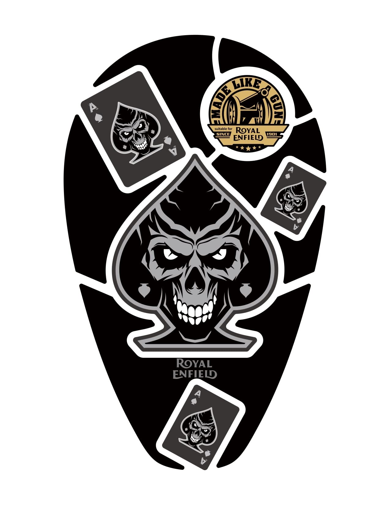 Avigear 07 3D Motorcycle Waterproof Protector Decal Sticker for Bullet Thunderbird 350, Thunderbird 500,Thunderbird X