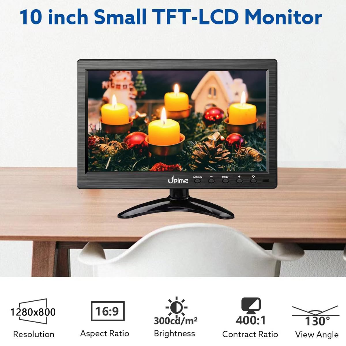 10.1 Pulgadas Pantalla de Monitoreo Soporta HDMI AV BNC VGA Interfaz de entrada USB Pantalla de la cámara Altavoz incorporado resolución de 1280 x 800