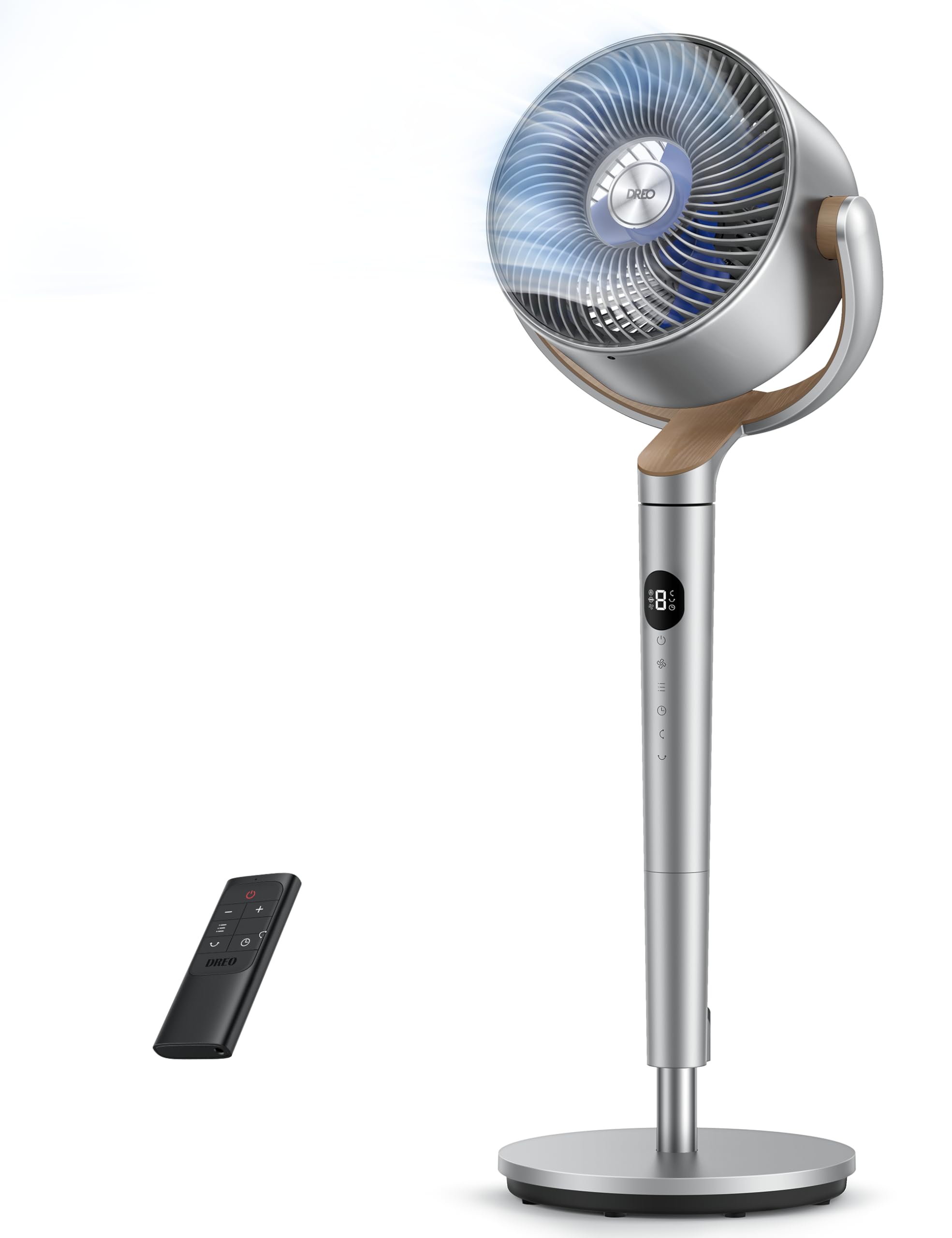 DREO Standing Fan for Bedroom,120°+120° Oscillating Fan, DC Motor Quiet Fan