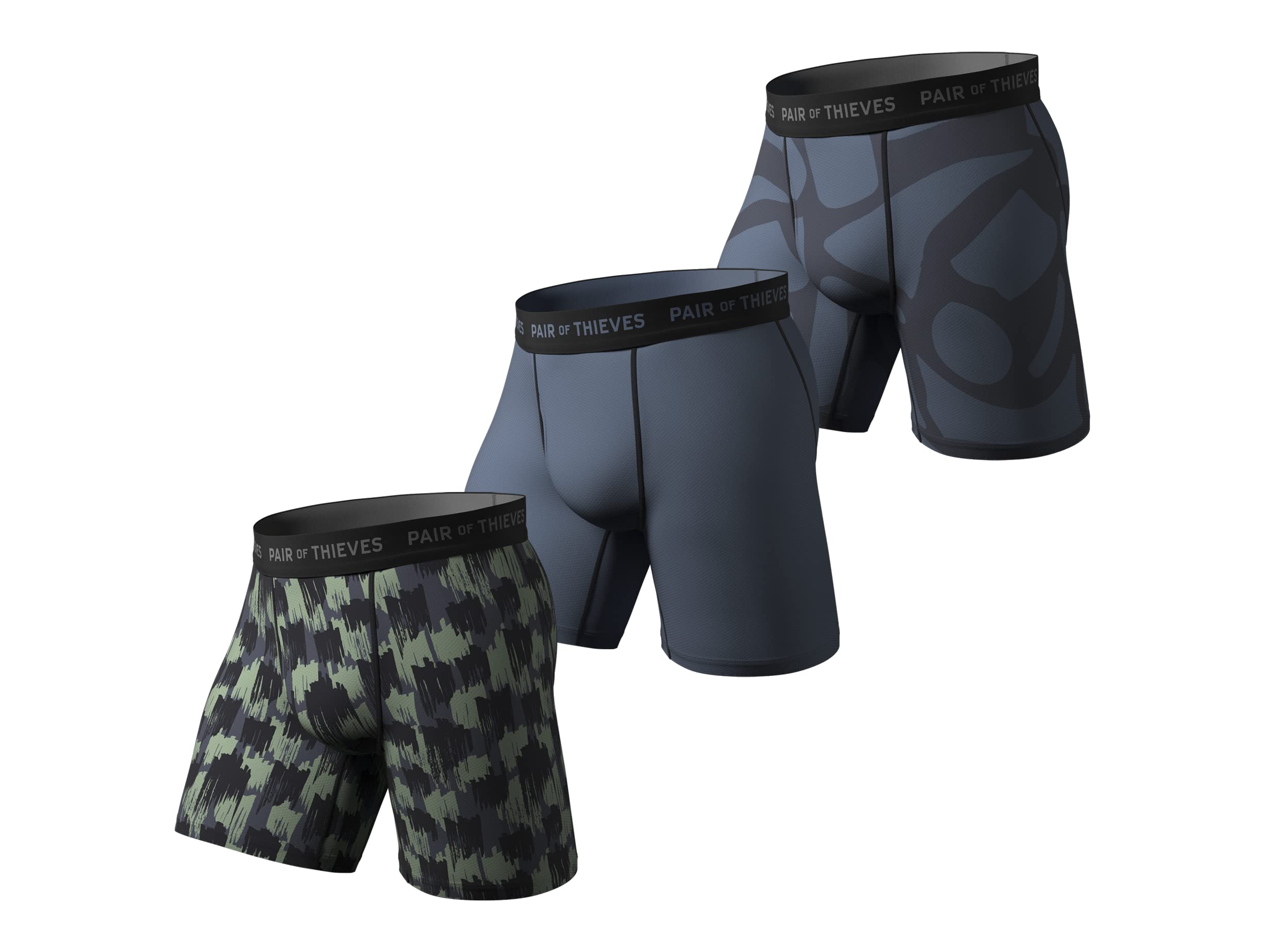 Buy Pair of Thieves Super Fit Men’s Long Boxer Briefs, 3 Pack Underwear