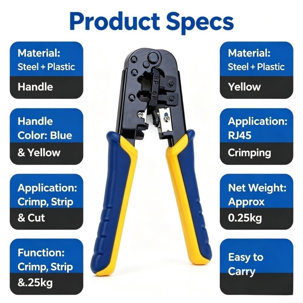 Pinza Crimpatrice Rete per 3in1 Acciaio per rj45 RJ11 Pinza Crimpatrice