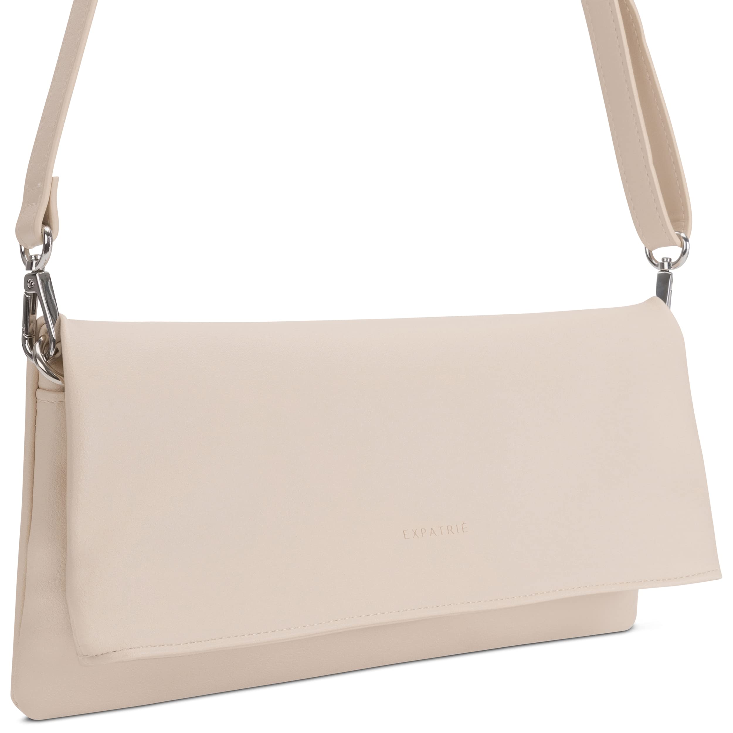 Expatrié Clutch Marie Damen Handtasche aus Veganem Leder - PU Ledertasche Abendtasche Umhängetasche Tasche Schultertasche - Elegante Clutch & Schultertasche in Einem