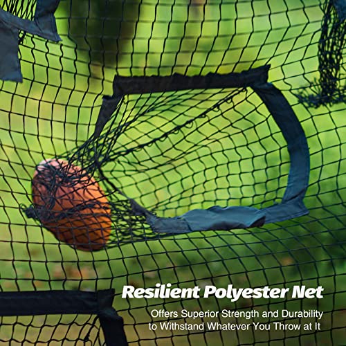 image for ZELUS Football Throwing Net, 7x7ft Football Training Equipment with 5 