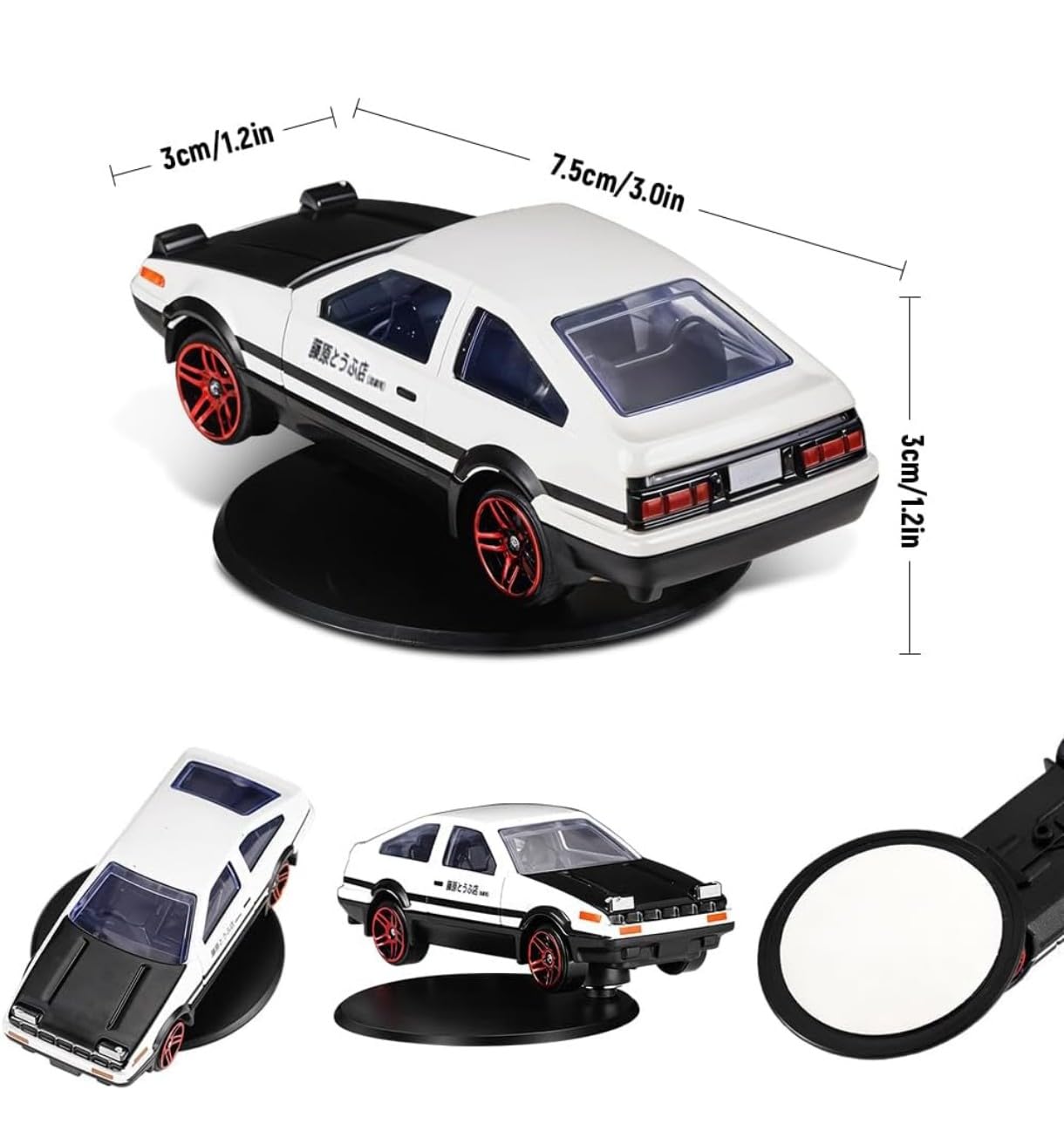 VRB Dec 1 Set Car Dashboard Decoration Items,Car Decor Accessories for Dashboard,Miniature Toys, car Accessories,car Decor/Dashboard Accessories. (White CAr Showpiece - 1 Pcs) - Image 2 thumbnail