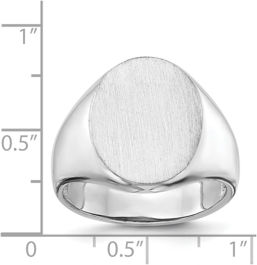 JewelryWeb 14k White Gold Polished Signet Ring Size 10 Ring for Women - Image 2
