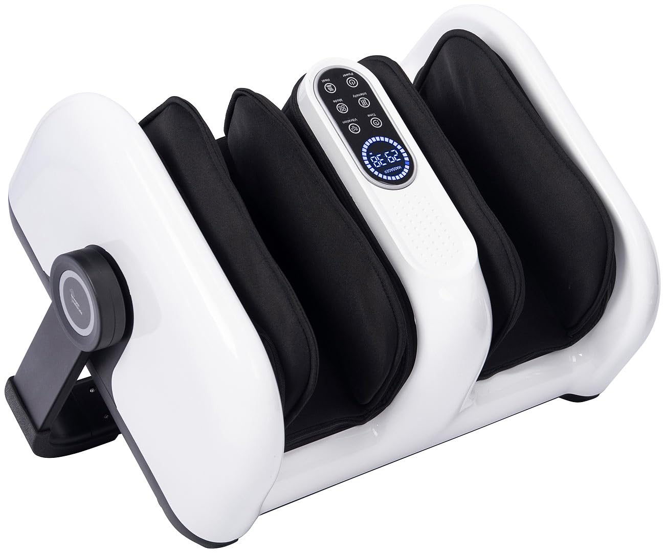 newgen medicals Fußmassagegerät: Waden- und Fuß-Massagegerät mit 5 Modi, 9 Stufen, Timer, Fernbedienung (Massagegerät für Fußmassage, Shiatsu-Fußmassagegerät, Knete)